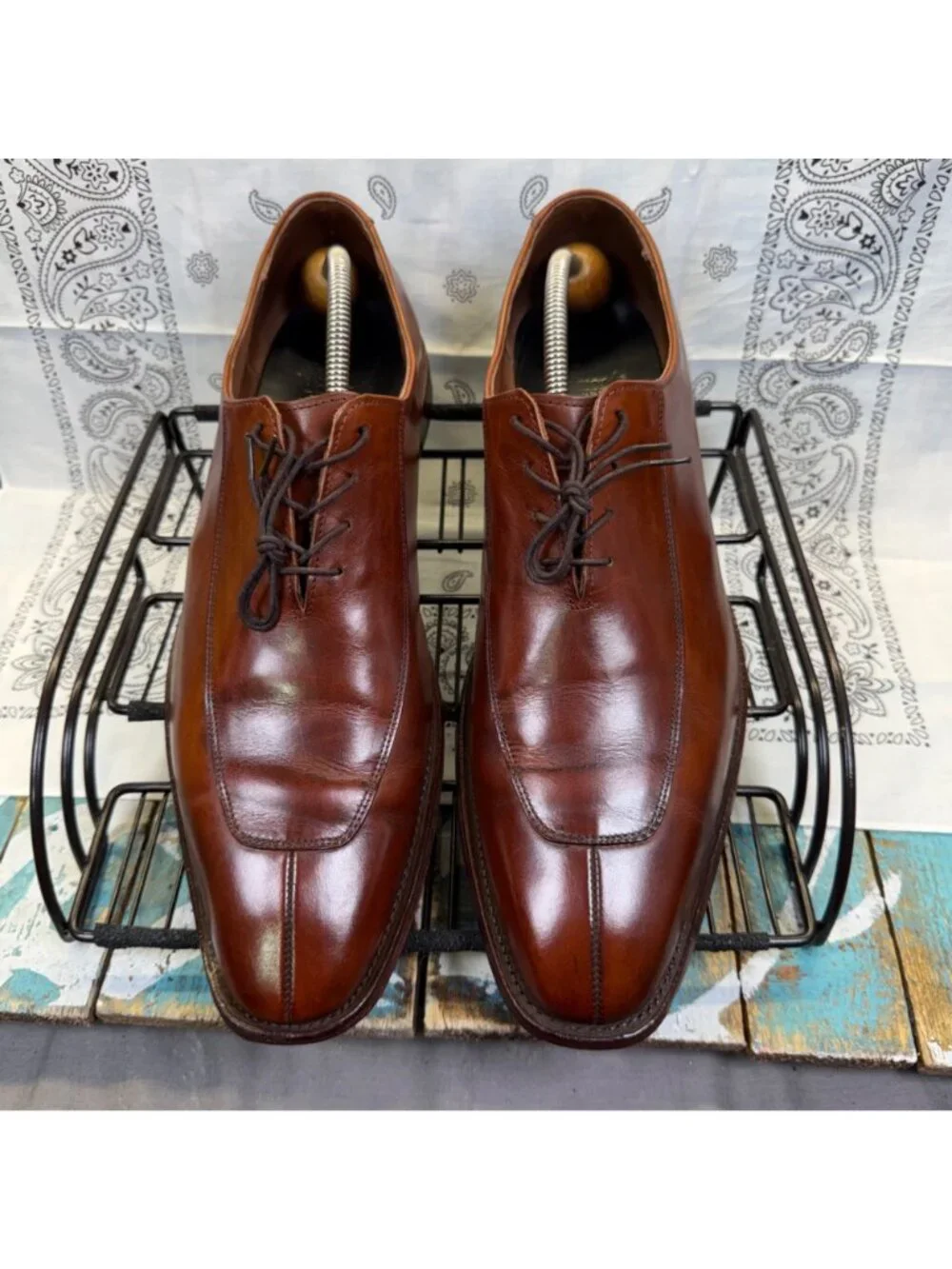 Allen Edmonds Berkely Split Toe Brown Leather Oxfords Men's Size 13B